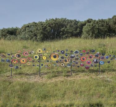 A distant view of the Birds Watching artwork